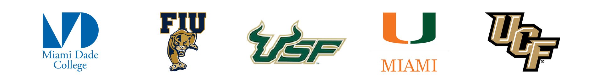 Universidades aliadas en Florida: Miami Dade College, Florida International University (FIU), University of South Florida (USF), University of Miami y University of Central Florida (UCF)